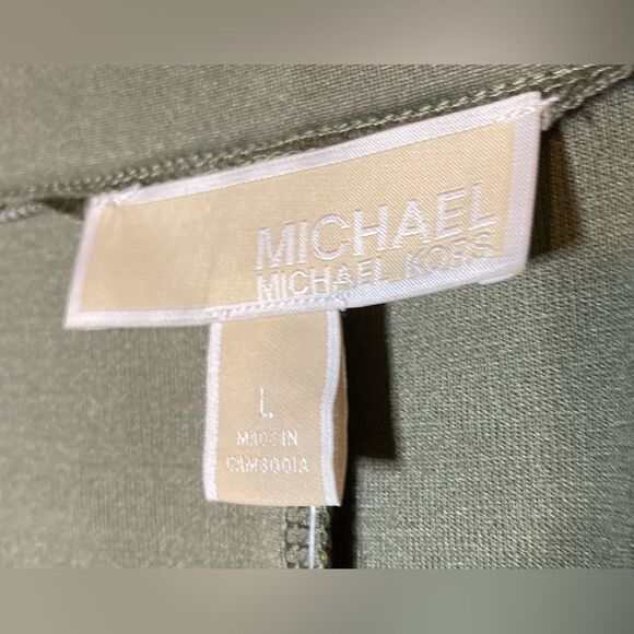 NWT Michael Kors Army Green/Gold Skirt, size Large - Picture 6 of 8